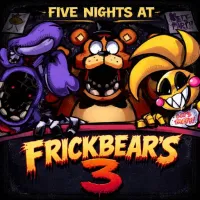 Five Nights at Frickbear's 3 is a 2.5D horror survival fangame where players defend a security office against a growing army of animatronics. Start the shift and survive until 6 AM.